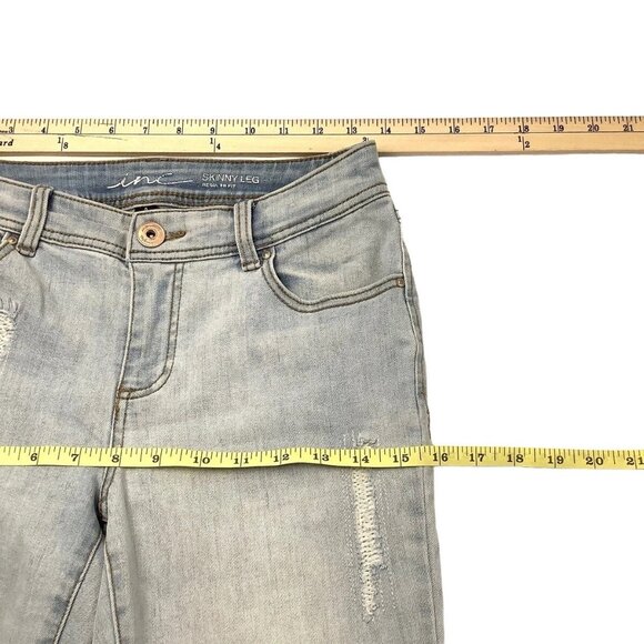 INC Denim Skinny Leg Regular Fit Mid Rise Blue Denim Jeans Womens Size 0 - Picture 7 of 10